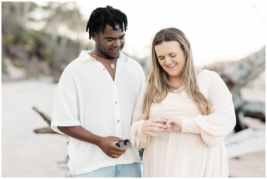 Big Talbot Island Maternity Session with a proposal in Jacksonville Florida 