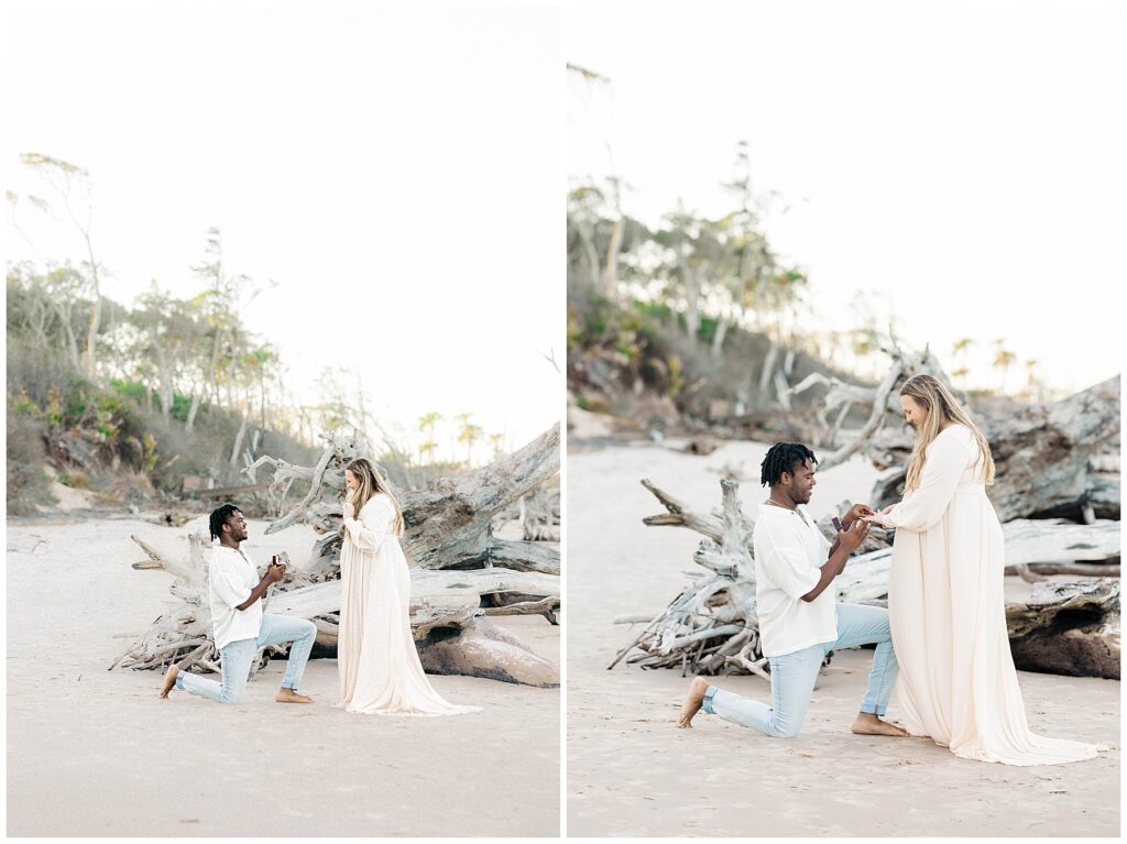 Big Talbot Island Maternity Session with a proposal in Jacksonville Florida 