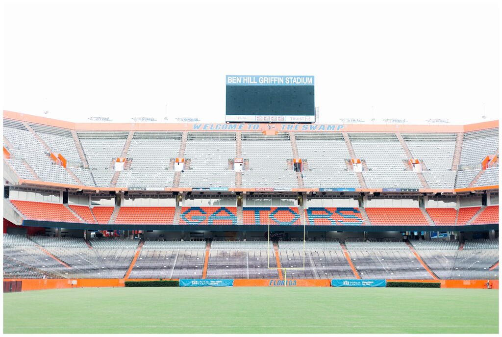 Ben Hill Griffin Stadium at the University of Florida during a summer UF grad session