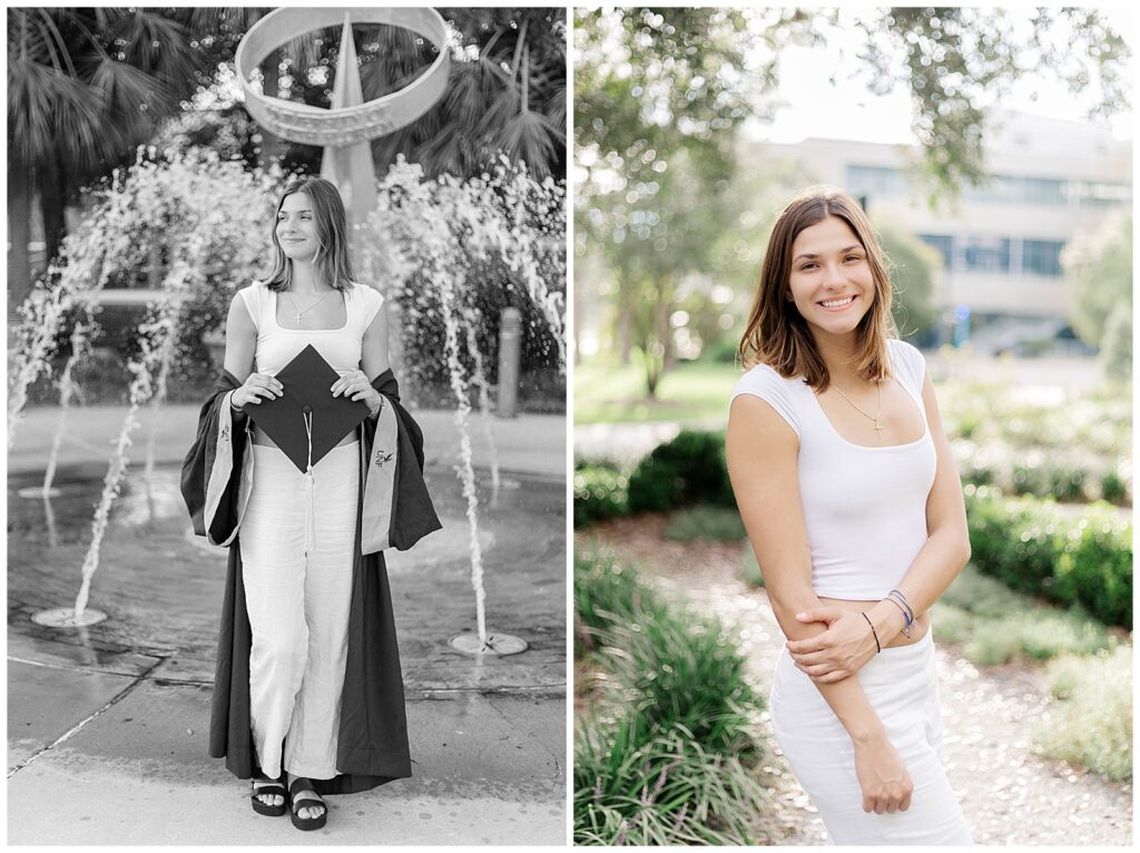 College graduation photos from a UNF grad session featuring a University of North Florida senior
